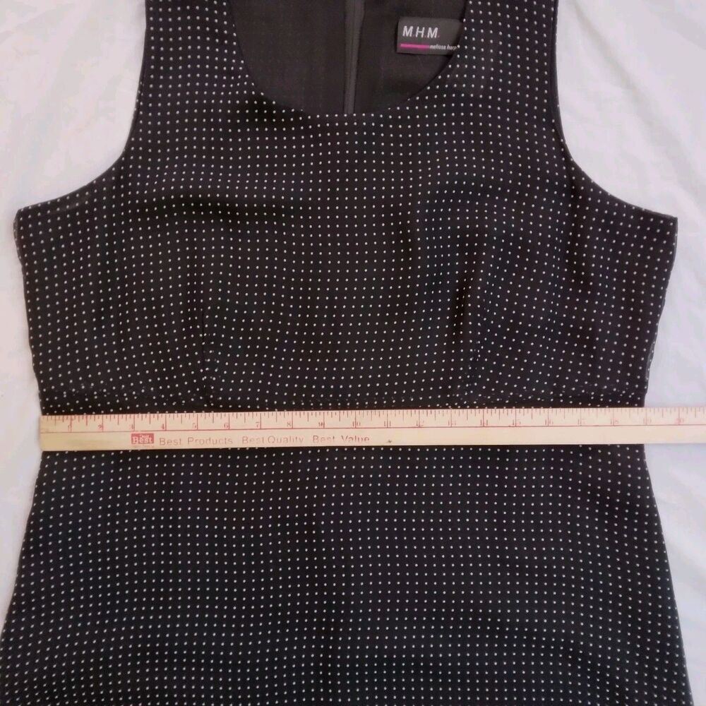 VTG 90s Melissa Harper MHM Black White Polka Dot Retro 2 Piece Maxi Dress 14 - Picture 9 of 16